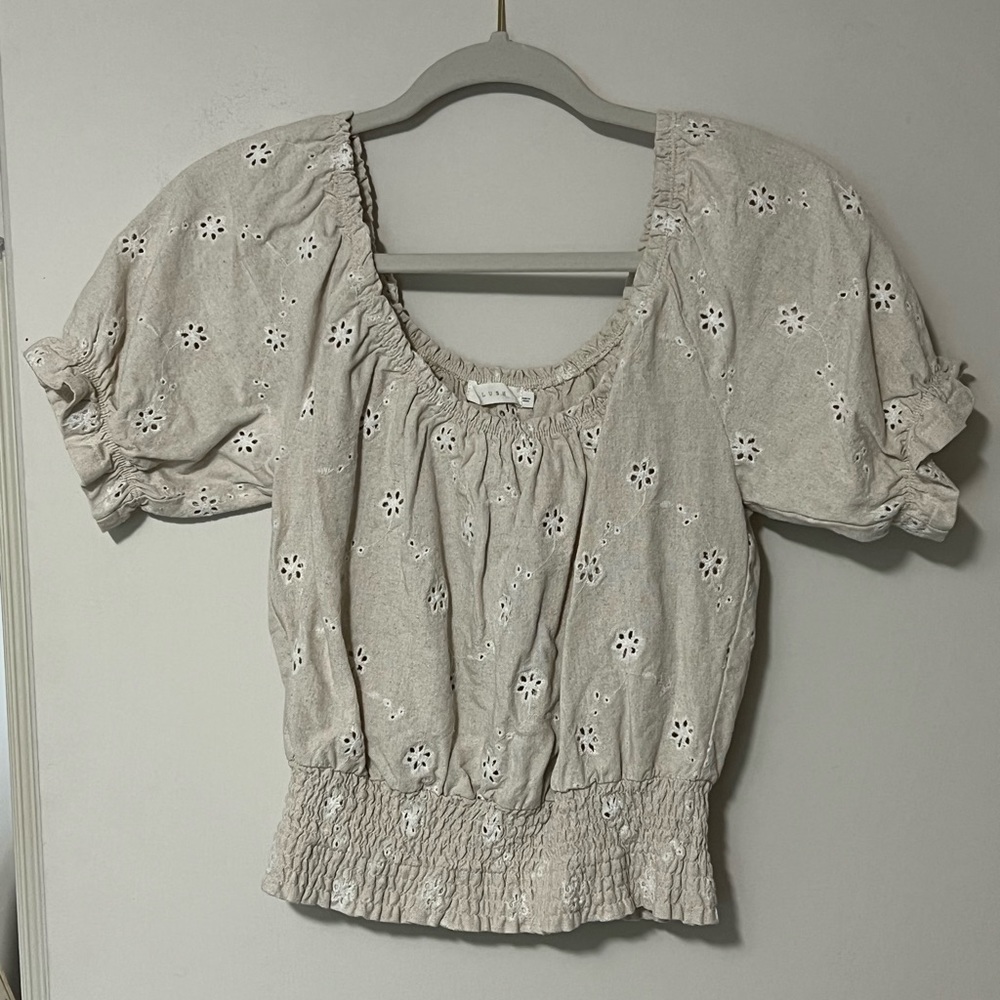 Cream milkmaid crop top from Lush